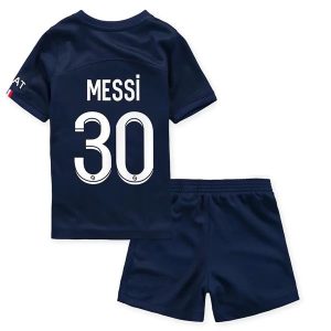 Fotbollströjor Paris Saint-Germain Lionel Messi 30 Barn Hemma tröja 2022 2023